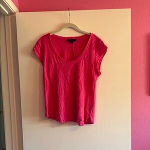 Sanctuary Bright Pink Short Sleeve Tee 100% linen